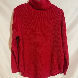 Michael Kors Red Cowl Neck Sweater with Relaxed Fit